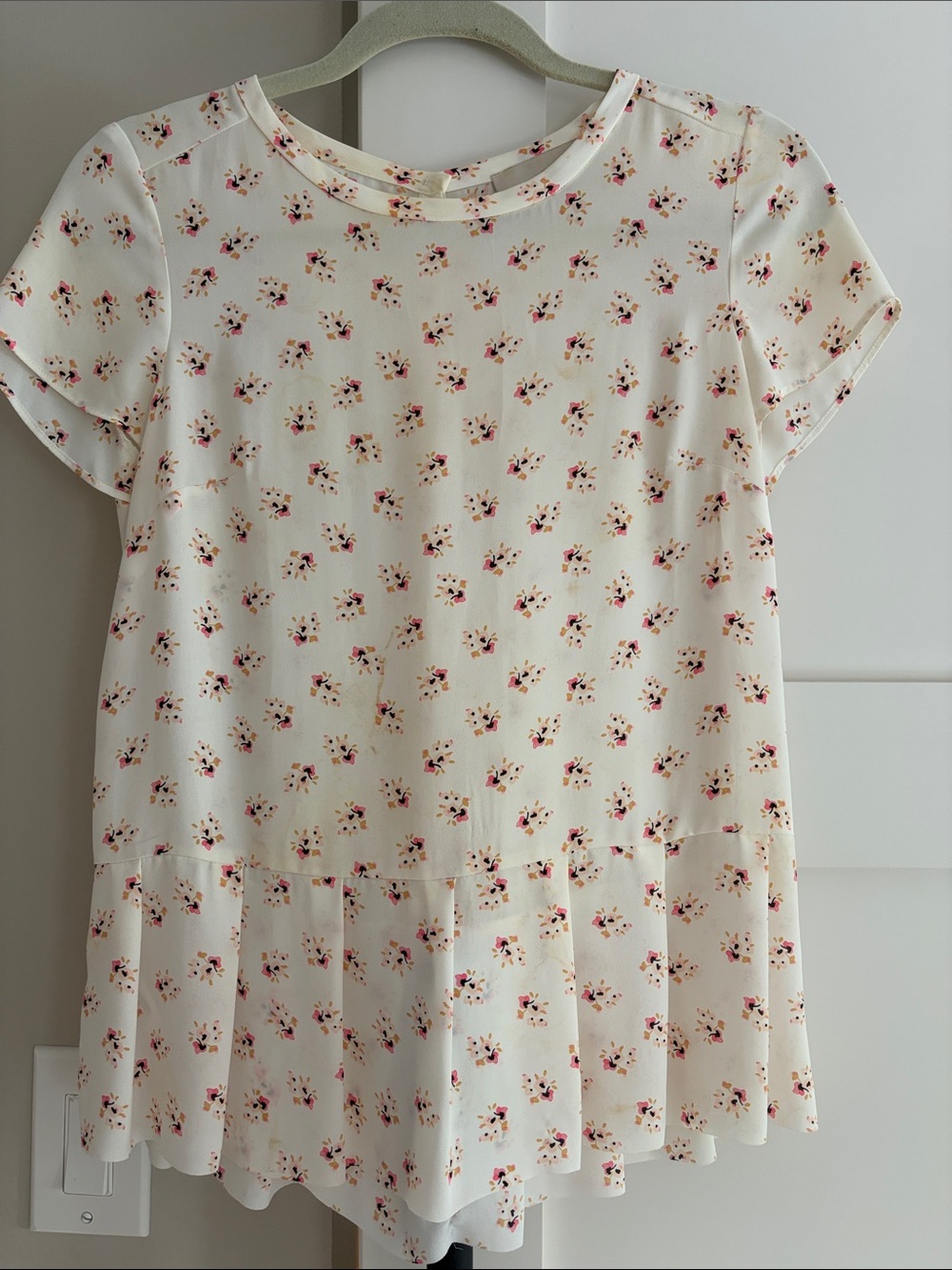 Ivory Floral Peplum Top